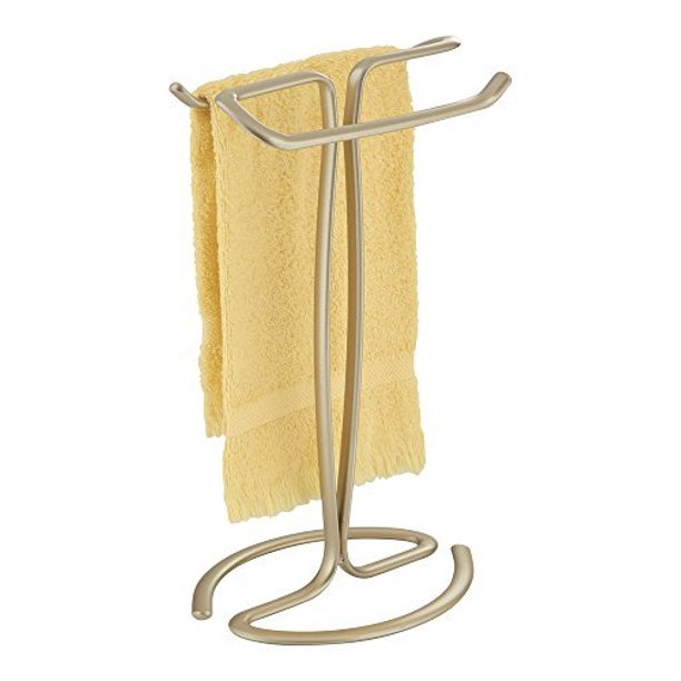 mDesign Hand Towel Holder for Bathroom Vanities Pearl Champagne