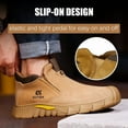 thumbnail image 5 of LAoutun Welding Work Boots for Men Slip on Steel Toe Boots Construction Footwear Brown, 5 of 6