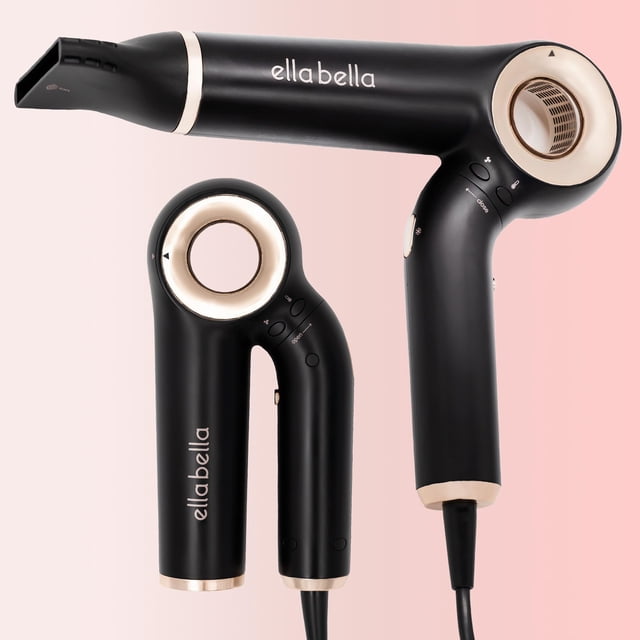 Secador de pelo iónico profesional ELLA BELLA® (plegable) • Secador de iones negativos • Perfecto para viajar • Control de calor inteligente y secado rápido • Diseño ligero • Tecnología de bajo ruido