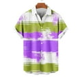 thumbnail image 4 of Iugvhana Men's Summer Casual Print Shirt Big and Tall Loose Fit Short Sleeve Button Down Shirts Tropical Beach Shirt Purple XXXXL, 4 of 5