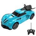 thumbnail image 3 of LED Spray Racing RC Car Toy with Water Mist Tail Flame, 4-Channel Remote Control, Drift Tires for Indoor/Outdoor, Durable Plastic for Kids Ages 4-12, Blue & Hot Pink, 3 of 10