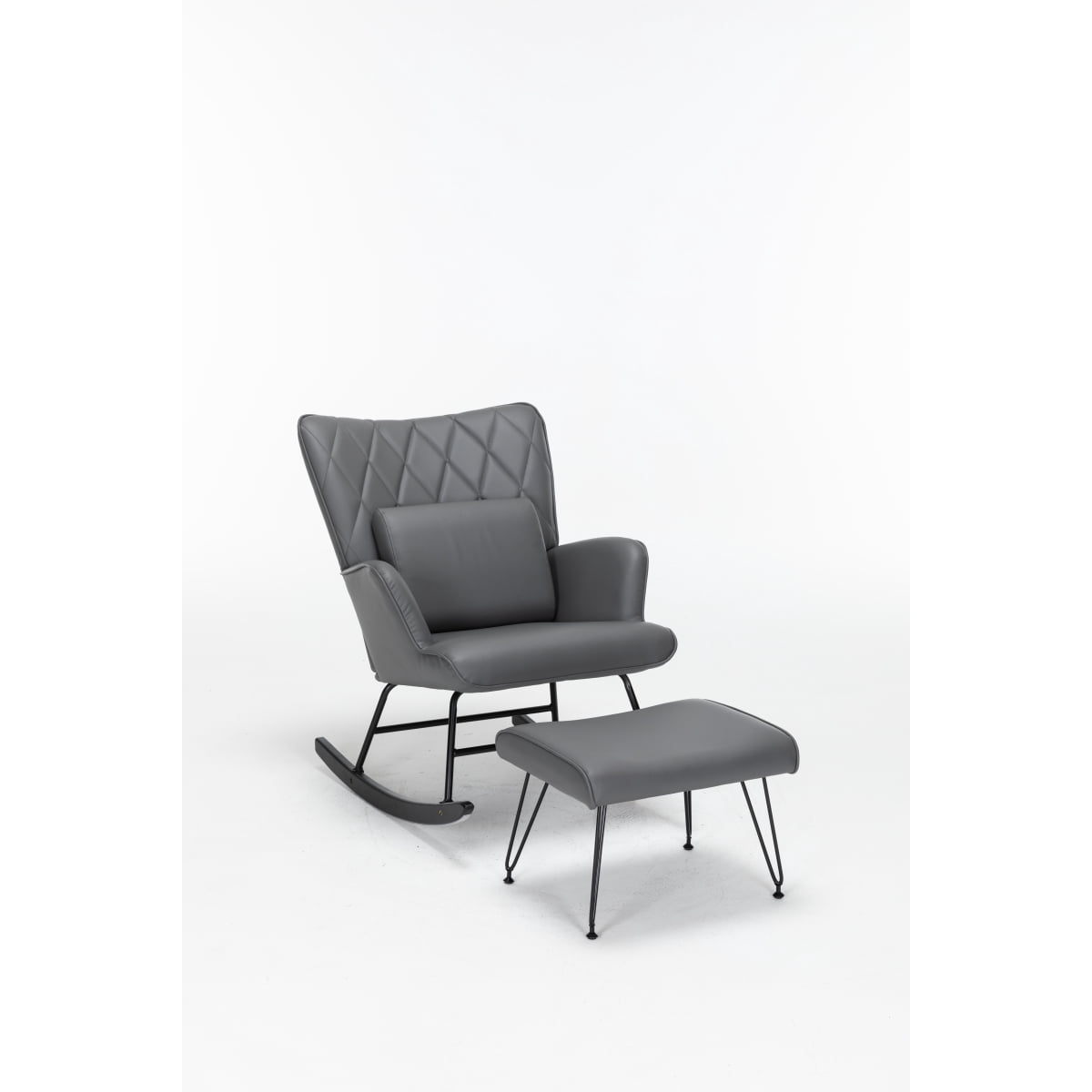 Newboti Furniture Rocking Chair, Glider Chair,Rocking Accent Chair with Lumbar Pillow and Ottoman for Nursery/Living Room/Bedroom BN.4886