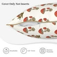 thumbnail image 5 of Kll Red Mushrooms Decorative Throw Pillow Covers Velvet Soft For Couch Sofa Bedroom Living Room Outdoor -16"X16", 5 of 8