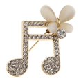 thumbnail image 2 of Pin de solapa con símbolo de nota musical, broche de de ópalo con diamantes de imitación, dorado Oro Yuyangstore Pin de broche de diamantes de imitación, 2 of 8