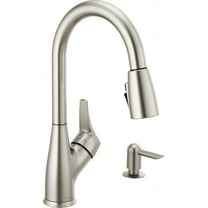 Peerless Apex One Handle Pull-Down Kitchen Faucet with Soap Dispenser in Stainless