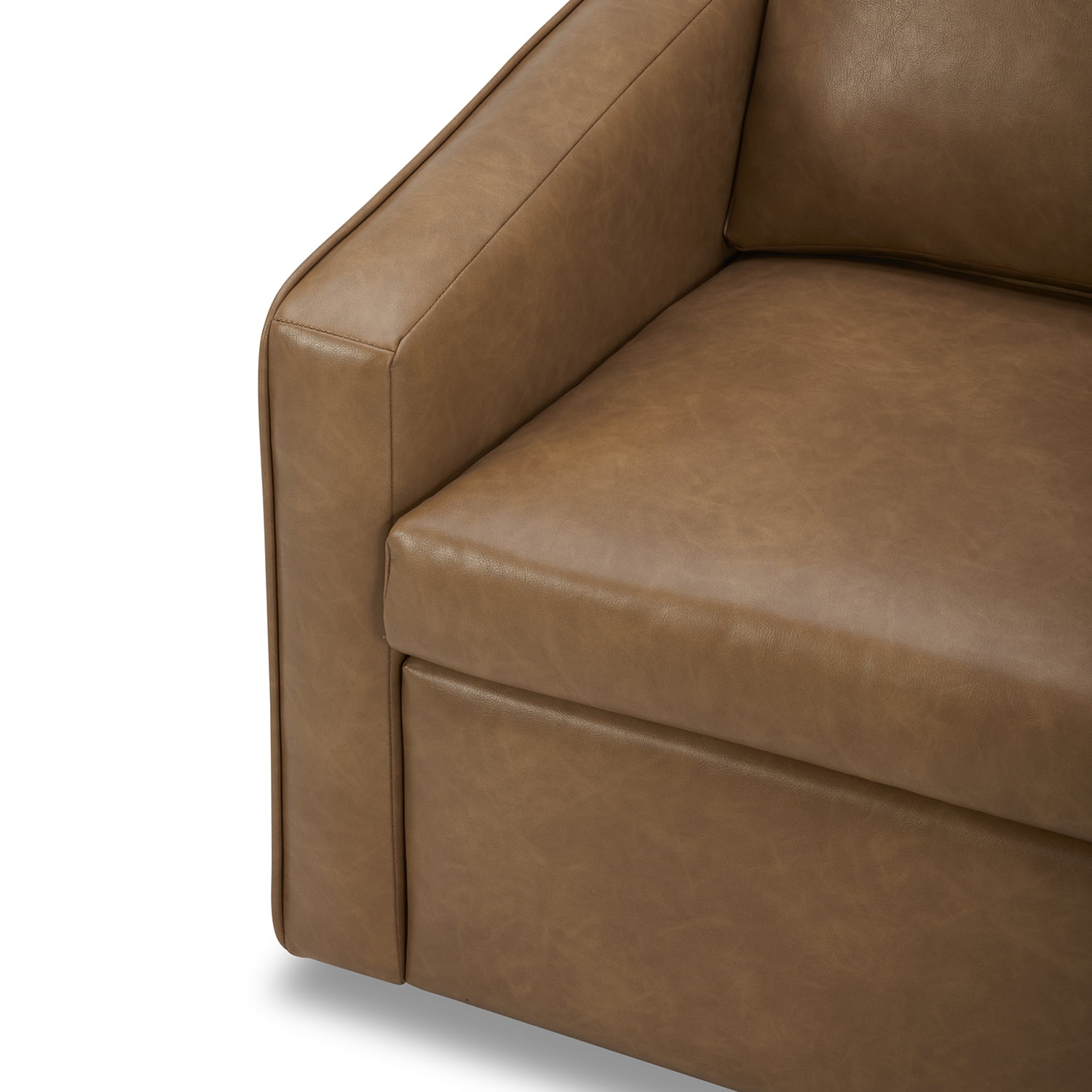 Better Homes & Gardens Steele Swivel Accent Chair, Camel Faux Leather