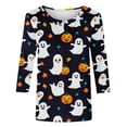 thumbnail image 5 of Enjoytime Halloween Shirt for Women Crew Neck 3/4 Sleeve Ghost Pumpkin Graphic Tops Plus Size Fashion Vintage Funny Casual Tees, 5 of 5