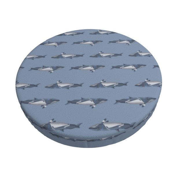 Disketp Cute Whale Funda Redonda para Taburete, Funda de Cojín para Silla de Bar Suave y Elástica-13 inch