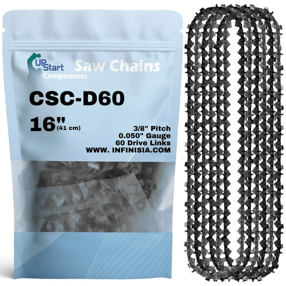 6-Pack 16-Inch Chainsaw Chain Replacement for Husqvarna 371 - D60 (16", 3/8", .050", 60 Drive Links)
