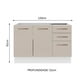 thumbnail image 2 of Mueble de Cocina MADESA Agata 2 Puertas 3 Cajones Blanco Crema, 2 of 5