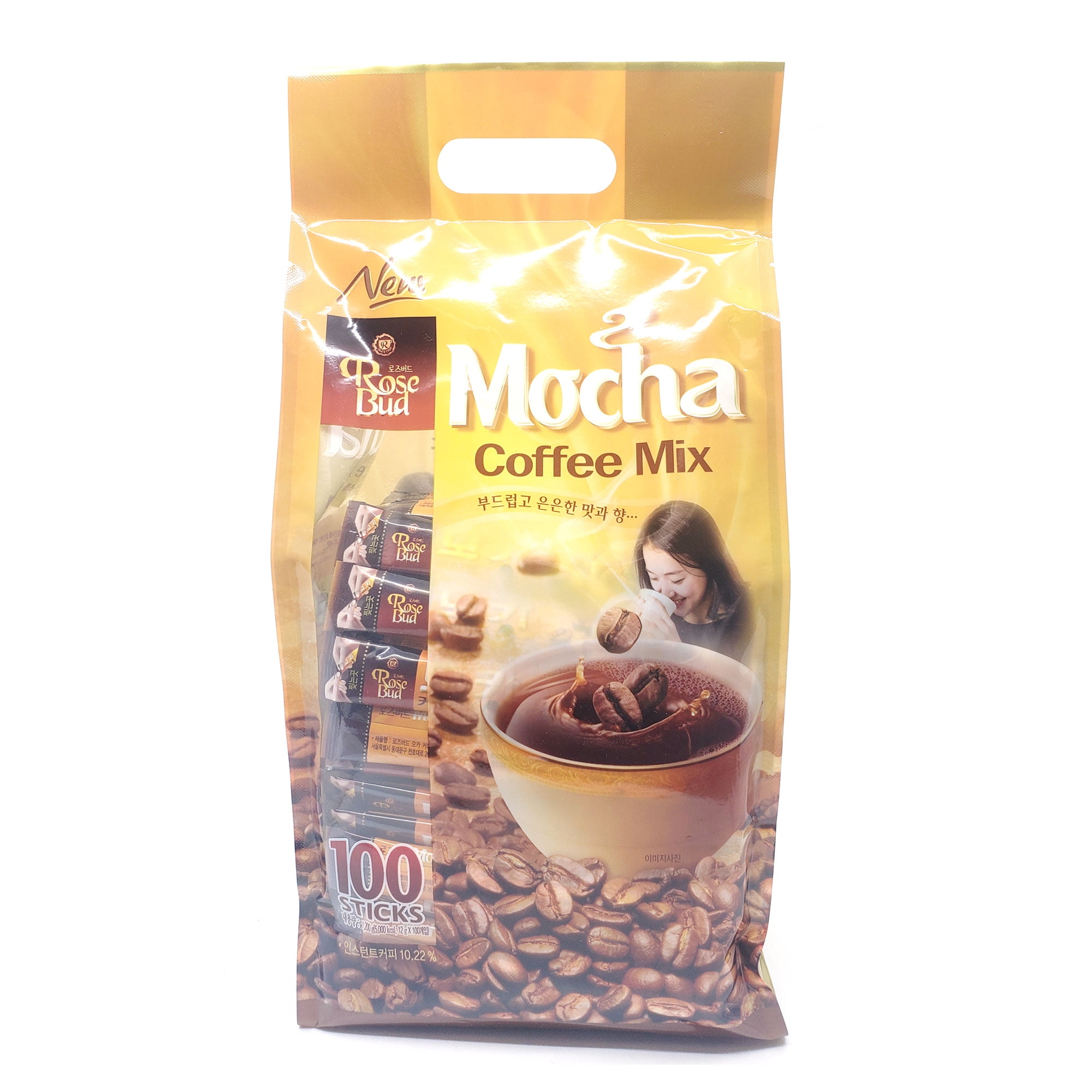 Rosebud Instant Coffee Mix Korean Instant Coffee Mix Sticks, 100