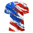 thumbnail image 4 of Shirts for Men under $5 Short Sleeve Round Neck Independence Day Printed Summer Casual T-shirt Multicolor L, 4 of 5