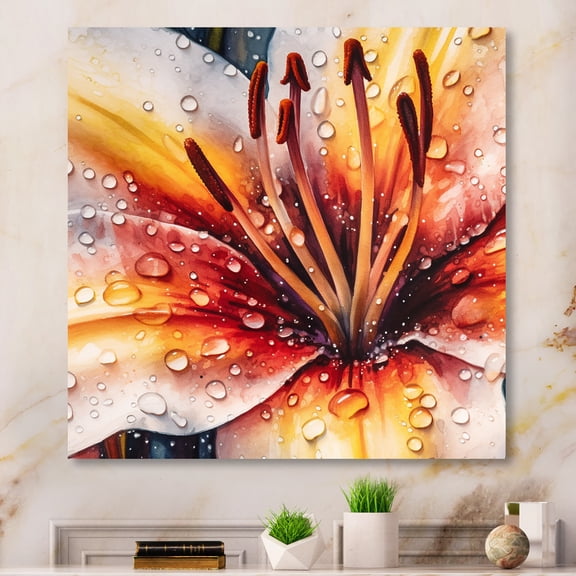 Designart "Orange Lily Serenade" Floral Lily Wall Art Print