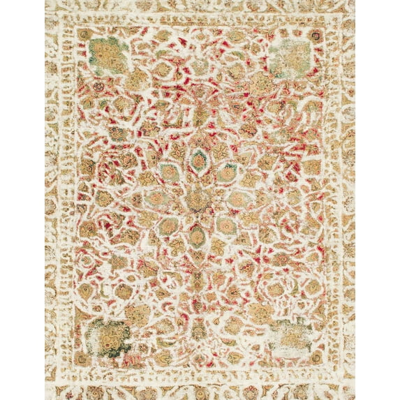 Ahgly Company Indoor Rectangle Abstract Wheat Beige Abstract Area Rugs, 7' x 10'