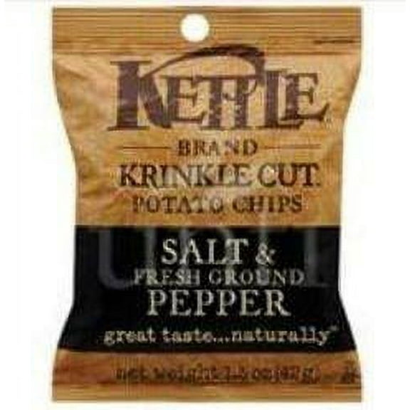 (Price/case)Kettle Foods 803080 Potato Chip Salt & Fresh Ground Pepper Krinkle Cut 24-1.5 Ounce