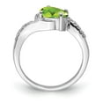 thumbnail image 2 of Sterling Silver Rhodium Plated Diamond and Peridot Ring, 2 of 6