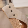 thumbnail image 5 of IUJSOY Sandals for Women 2025 Flip Flops Cross Strap Platform Wedge Sandals Cork Dress Summer Slides, 5 of 9