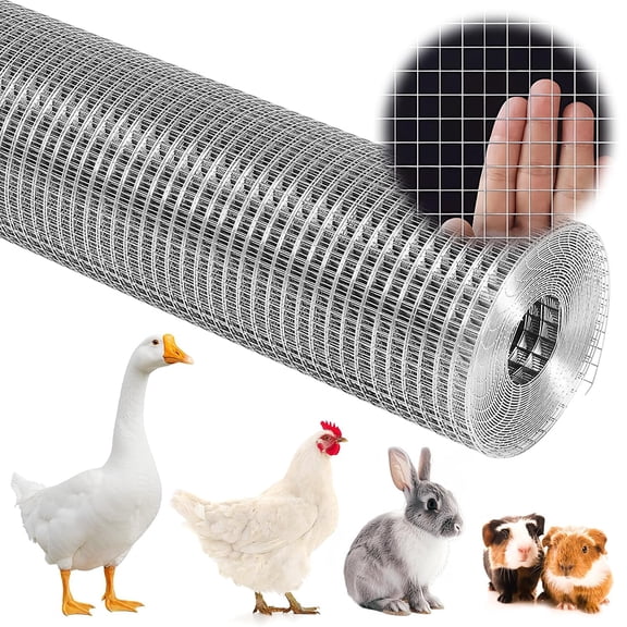 Shopmall 24 in x 10 ft Hardware Cloth Galvanized Welded Metal Wire Fencing Roll Garden Plant & Animal Cage Protection for Chicken Rabbit Small Poultry