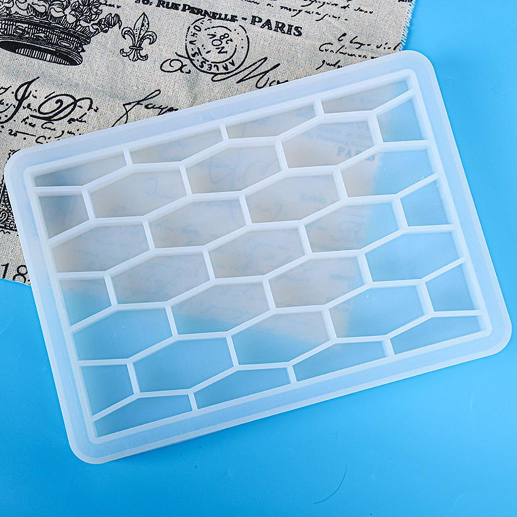 Osdhezcn Honeycomb Rectangle Tray Epoxy Resin Mold Serving Board Fruit Snack Plate Silicone Mould DIY Crafts Jewelry Holder Mold