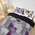 thumbnail image 3 of Homewish Purple Abstract Grid Duvet Cover Queen,Vintage Artwork Queen Bedding,Black Reversible,3-Piece,1 Duvet Cover and 2 Pillowcases, 3 of 6