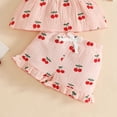 thumbnail image 5 of UngA Toddler Outfit 3 6 12 18 24 Months 2T 3T 4T 5T Girls Outfits Summer Ruffle Ribbed Flower T Shirt Shorts Set Clothes for Girls(Pink,6-12 Months), 5 of 5