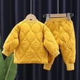 thumbnail image 6 of Lovskoo 1-5T Toddler Newborn Baby Boys Bomber Jacket and Pants 2Pcs Outfits Winter Warm Clothes Kids Quilted Coat Tops+Trousers Set Yellow, 6 of 6