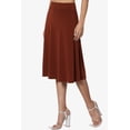 thumbnail image 3 of Women's Simple Foldover Stretch A-Line Flared Knee Length Skirt Comfy Stylish, 3 of 7