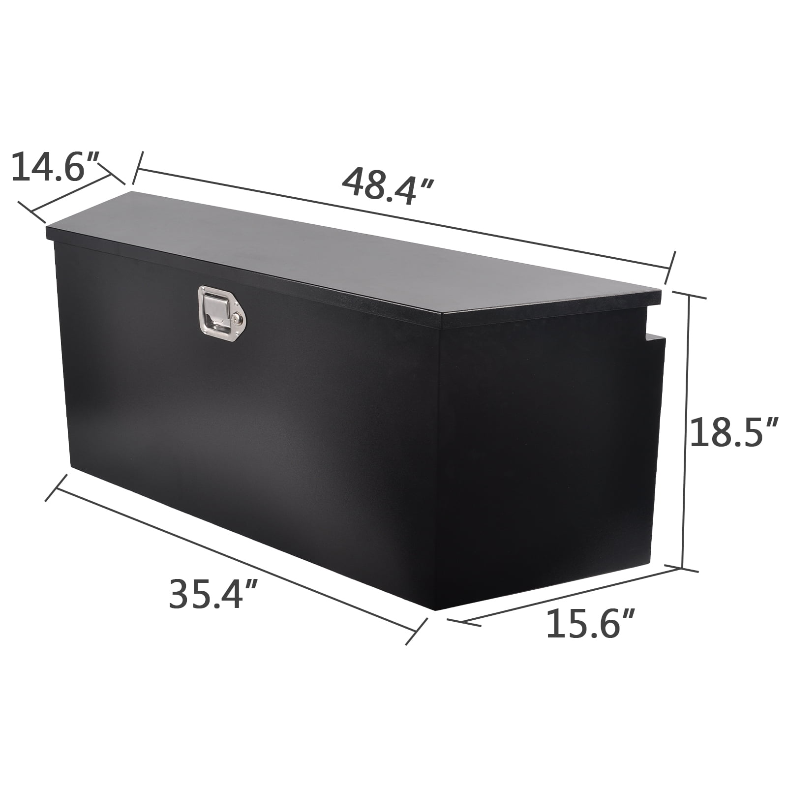 FGJQEFG 49 Inch Steel Trailer Tongue Tool Box for Trucks Beds Storage Box 49 x 15 x 18.5 Inch