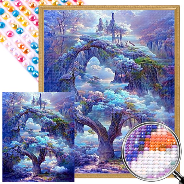 5D DIY Taladro Parcial AB Diamante Pintura Castillos 45x55cm