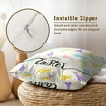 thumbnail image 3 of Happy Easter Pillow Covers Set of 2, 16x16 Inch Cute Colorful Rabbit Bunny Spring Season Decor Cotton Square Pillow Case Soft Cushion Cover for Couch Sofa Living Room, 3 of 6