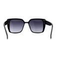 thumbnail image 4 of Womens Slick Minimal Squared Retangle Designer Fashion Sunglasses Black Smoke, 4 of 4