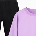 thumbnail image 6 of Gibobby Girls Outfits 2 Piece Crew Neck Short Sleeve Patchwork Tops And Skirts Set Breathable Sprotswear Summer Girls Clothes Set(8-10 Years,Purple), 6 of 6
