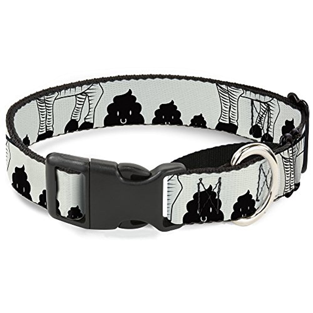 Buckle-Down Zebra Poops Off-White Black Martingale Dog Collar