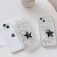 thumbnail image 4 of Clear iPhone 14 Case, Cute Glitter 3D Stars Crystal Heart Clear, Sparkly Cute Phone Cases with Aesthetic Design Shockproof Protective Cover Clear, 4 of 14