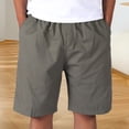 thumbnail image 3 of Casual Shorts for Men Summer Lightweight Elastic Waist Wide Straight Leg Loose Bermuda Shorts with Pockets, 3 of 6