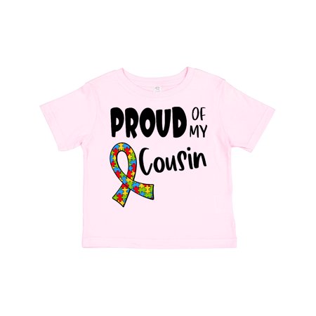 

Inktastic Proud of My Cousin Autism Awareness Puzzle Piece Ribbon Gift Toddler Boy or Toddler Girl T-Shirt