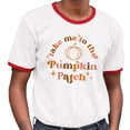 thumbnail image 2 of Take Me to the Pumpkin Patch Ringer Tee Shirt Unisex Large White/Red, 2 of 5