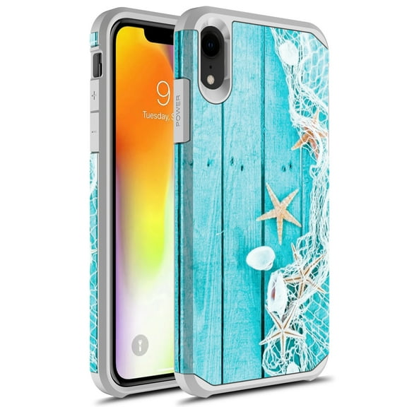 iPhone XR Case, Rosebono Slim Hybrid Dual Layer Graphic Fashion Colorful Cover Armor Case for Apple iPhone XR (Starfish)