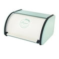 thumbnail image 2 of jifeng Iron Bread Box Bread Pastry Box Case with Roll Top Lid Kitchen Storage Container White Green S, 2 of 9