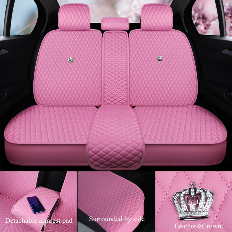 Woman Using Car Seat Cover For Toyota Most Cars Suv Pu Leather Auto  Waterproof Interior Accessorie Rhinestone Universal Pink - Automobiles Seat  Covers - AliExpress