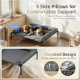 thumbnail image 2 of DOMIPET Elevated Dog Bed for Large Dogs, Portable Cooling Raised Dog Cot with Bolsters, Indoor Outdoor Dog Sofa Bed, Breathable Pet Bed, Gray, 2 of 9