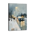 thumbnail image 2 of Larbulse  Bus Stop Trams Roads in Snowy Night Canvas Wall Art Home Decor Poster Vintage Funny Print Picture Abstract Bedroom Living Room Kitchen Posters Decor, 2 of 6