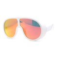 thumbnail image 3 of Extra Oversized Goggle Style Tear Drop Racer Plastic Sunglasses White Red Mirror, 3 of 5