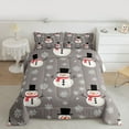 thumbnail image 2 of Homewish Kawaii Xmas Snowman Full Size Comforter Sets,Merry Christmas Bedding Comforter Set,White Gray Bedding Sets For Girl Boy,Super Cozy Room Decor Reversible,3 Pieces, 2 of 8