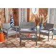 thumbnail image 2 of SAFAVIEH Outdoor Collection Bassey 4-Piece Patio Set Grey/Grey, 2 of 7