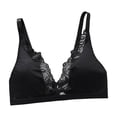 thumbnail image 3 of Feancey Womens Lace Bras Deep V Plunge No Underwire Bra Adjustable Straps Triangle Bralettes Breathable Lingerie Bra for Date Night Black L, 3 of 8