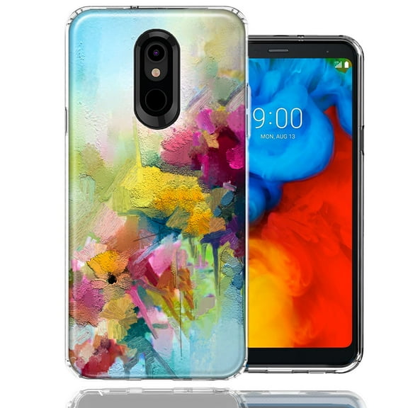 MUNDAZE Case For LG Stylo 4 Watercolor Flowers Abstract Spring Colorful Floral Painting Phone Cover