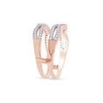 thumbnail image 4 of AFFY 0.60CT Moissanite Diamond Double Infinity Chevron Enhancer Wrap Guard Ring in 18K Rose Gold over Silver-10.5, 4 of 6