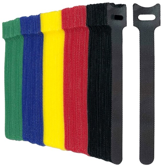 Oksdown Lot de 100 Attaches de Câble Réutilisables 5 Couleurs Sangles de Câble Multi-Couleurs Réglables Crochets et Boucles Fil de Câble Coloré pour Gestion de Câble PC
