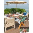 thumbnail image 4 of Outdoor Tablecloth with Umbrella Hole and Zipper, Christmas Rectangle Table Cloth 60x120 Inch Waterproof Tablecloth, Winter Farmhouse Xmas Tree Dogs Red Truck Picnic Table Cover for Patio Camping, 4 of 7